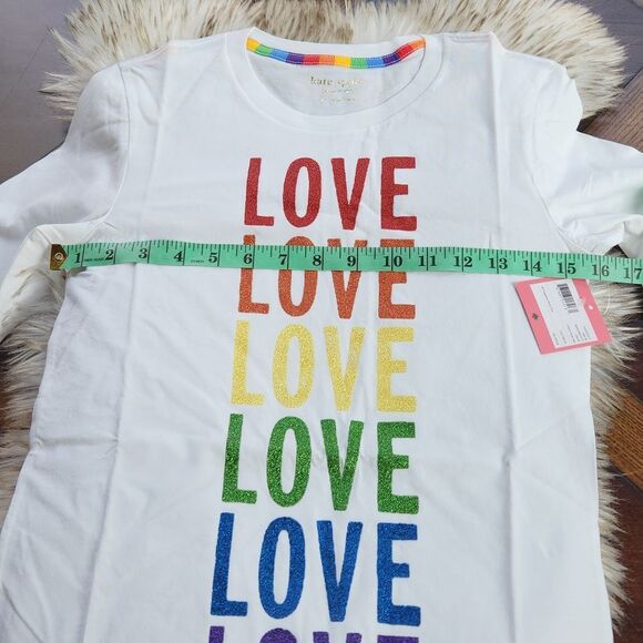 Kate Spade -326 Rainbow Love Pride & Joy t-shirt XS - Picture 7 of 9